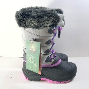Kamik P7706 Gray and Purple Kids Winter Boots Size 13 NWOB
